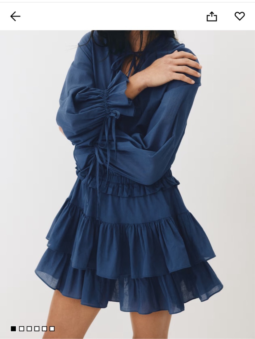 H&M Navy Tiered Ruffle Mini Dress NWT